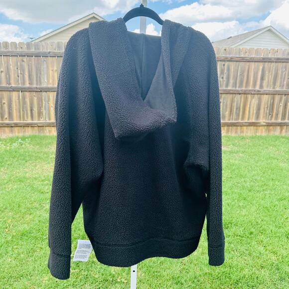 Topshop Sherpa Black Womens Hoodie  8-10 - Picture 2 of 4